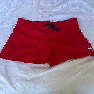 Red MLB woman’s board shorts